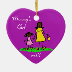 Mommy's Girl Family Characters Custom Art Ornament