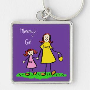 Mommy's Girl Mother and Daughter Family Keychain