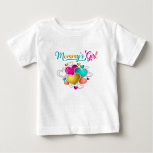 Mommy's Girl with Vibrant Hearts Baby T-Shirt