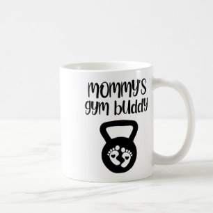 Mommy's Gym Buddy Pregnant Kettlebell Lifting Body Coffee Mug
