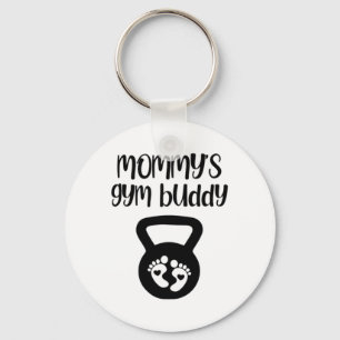 Mommy's Gym Buddy Pregnant Kettlebell Lifting Body Keychain