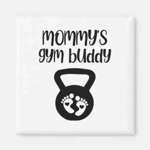 Mommy's Gym Buddy Pregnant Kettlebell Lifting Body Magnet