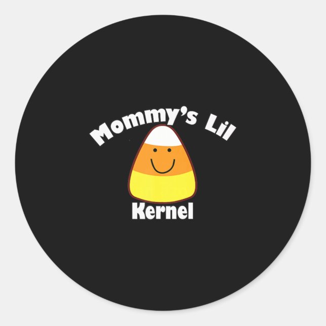 Mommy's Lil Kernel Candy Corn Halloween Pregnancy  Classic Round Sticker (Front)