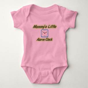Mommy's Little Alarm Clock - Green Text Baby Bodysuit