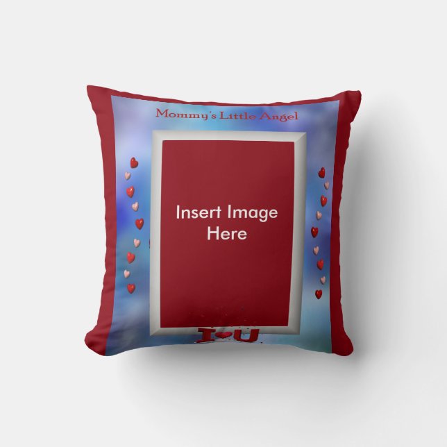 Mommy's Little Angel Throw Pillow (Front)