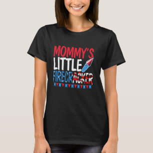 Mommy's Little Firecracker 4th Of July Usa Patriot T-Shirt