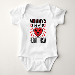 Mommy's Little Heart Throb Heartthrob Valentine Baby Bodysuit