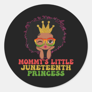 Mommy's Little Juneteenth Princes Celebrate Black  Classic Round Sticker