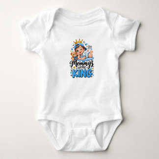 Mommy's Little King Cute Baby Boy Crown Teddy Bear Bodysuit