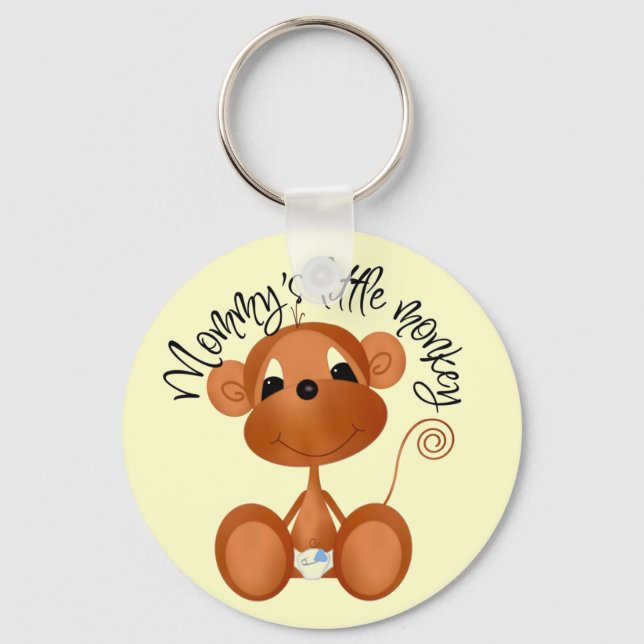 Mommy's Little Monkey - Boy Tshirts and Gifts Keychain (Front)