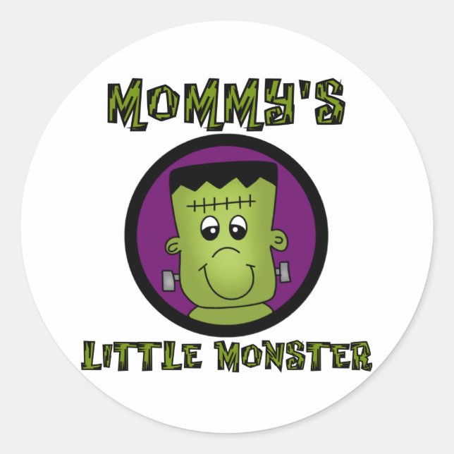 Mommy's Little Monster T-shirts and Gifts Classic Round Sticker (Front)