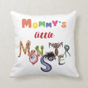 Mommy's little monster throw pillow
