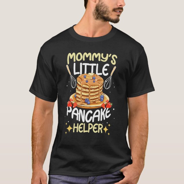 Mommy's Little Pancake Helper Kid  Pancake Baking  T-Shirt (Front)