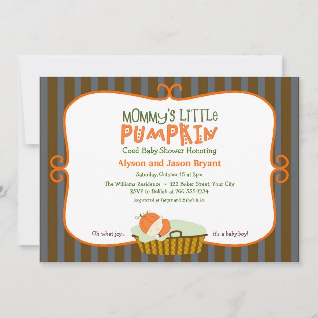 Mommy's Little Pumpkin Baby Shower Invitation (Front)