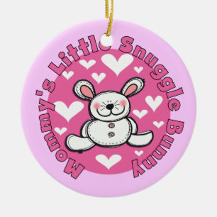 Mommy's Little Snuggle Bunny Ceramic Ornament
