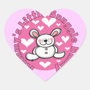 Mommy's Little Snuggle Bunny Heart Sticker