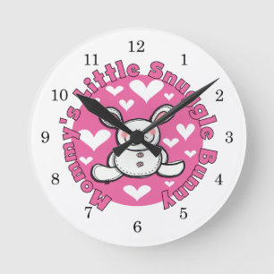 Mommy's Little Snuggle Bunny Round Clock