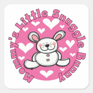 Mommy's Little Snuggle Bunny Square Sticker