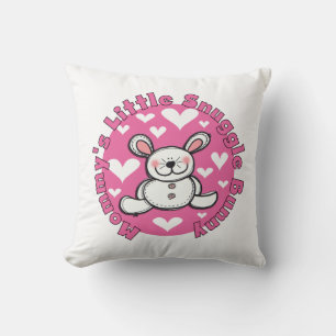 Mommy's Little Snuggle Bunny Throw Pillow