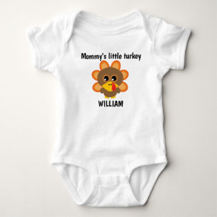 🦃 Mommy's little turkey with any name Baby Bodysuit