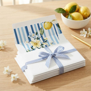 Mommy's Main Squeeze Lemon Blue Boy Baby Shower Envelope