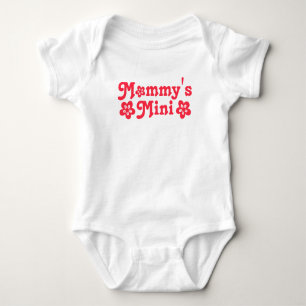"Mommy's Mini" Simple Cute Flower Red And White Ba Baby Bodysuit