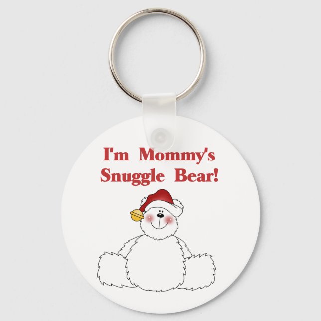 Mommy's Snuggle Bear T-shirts and Gifts Keychain (Front)