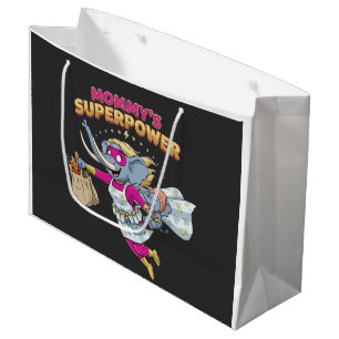 Mommy's Superpower Elephant Superhero Cartoon Funn Large Gift Bag