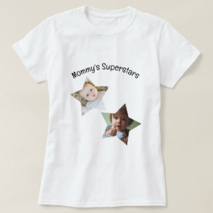 Mommy's Superstars Personalized Two Photo Text T-Shirt