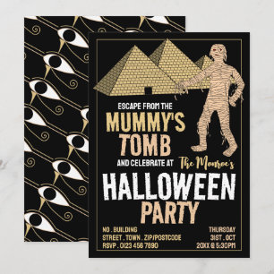 Mommy's Tomb Theme, Escape Room Halloween Party Invitation