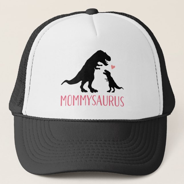 Mommysaurus mom and baby dinosaur trucker hat (Front)
