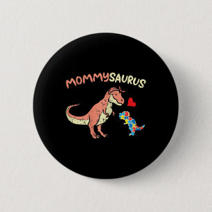 Mommysaurus Puzzle Dinosaur Autism Awareness Mom M 2 Inch Round Button