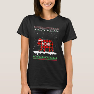 Momo Bear Santa Red Plaid Family Pyjamas For Chris T-Shirt