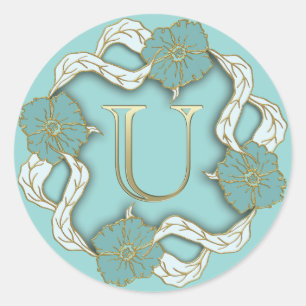 momogram initial U stickers