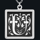 Momogram Silver Necklace<br><div class="desc">Keepsake Necklaces Choose either Silver Plated Gold Finish or Sterling Silver Unique Personalized Custom !st Christmas Gift Wedding Keepsake Wedding Party Necklaces - to change background colour - click customize - click edit - choose last tool in drop down menu and choose from one of the colours shown or enter...</div>
