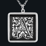 Momogram Silver Necklace<br><div class="desc">Keepsake Necklaces Choose either Silver Plated Gold Finish or Sterling Silver Unique Personalized Custom !st Christmas Gift Wedding Keepsake Wedding Party Necklaces - to change background colour - click customize - click edit - choose last tool in drop down menu and choose from one of the colours shown or enter...</div>
