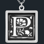 Momogram Silver Necklace<br><div class="desc">Keepsake Necklaces Choose either Silver Plated Gold Finish or Sterling Silver Unique Personalized Custom !st Christmas Gift Wedding Keepsake Wedding Party Necklaces - to change background colour - click customize - click edit - choose last tool in drop down menu and choose from one of the colours shown or enter...</div>
