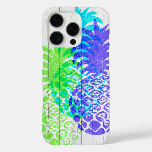 Momona Distressed Hawaiian Pineapple Faux Wood  iPhone 16 Pro Case