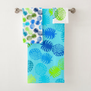 Momona Hawaiian Tropical Pineapple Coordinates Bath Towel Set