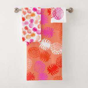 Momona Hawaiian Tropical Pineapple Coordinates Bath Towel Set