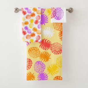 Momona Hawaiian Tropical Pineapple Coordinates Bath Towel Set