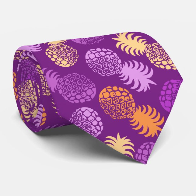 Momona Hawaiian Tropical Pineapple Tie (Rolled)