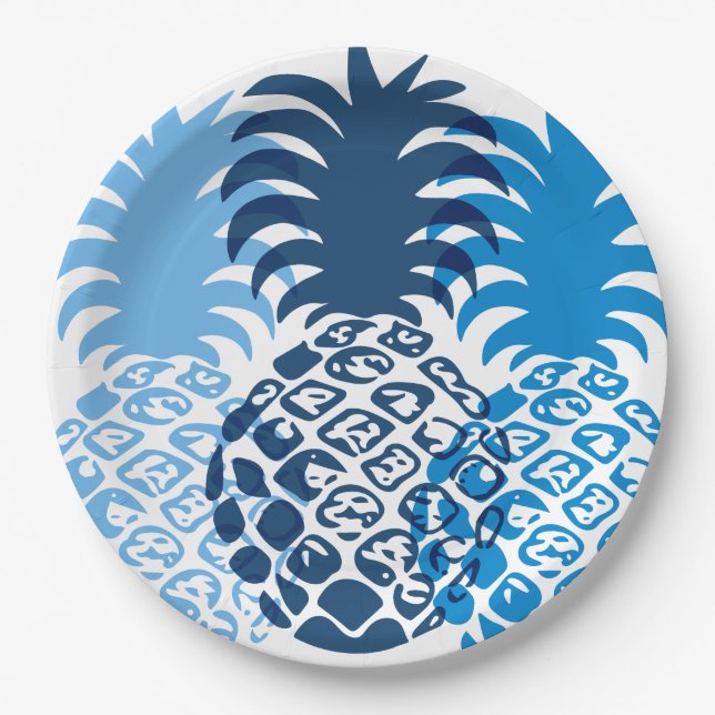 Momona Pineapple Hawaiian Tropical Paper Plate (Front)