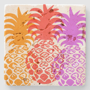 Momona Pineapple Hawaiian Tropical Stone Coaster