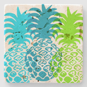 Momona Pineapple Hawaiian Tropical Stone Coaster