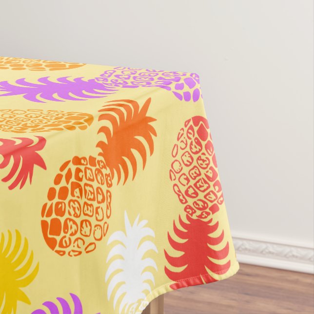 Momona Pineapple Hawaiian Tropical Tablecloth (In Situ)