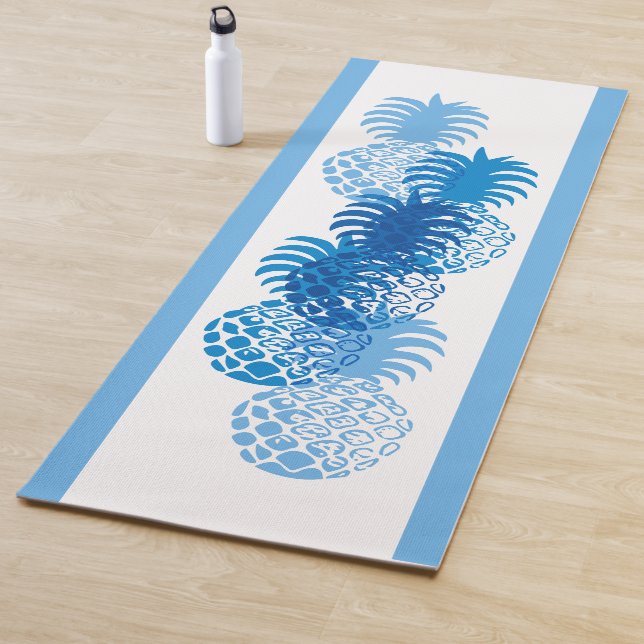 Momona Pineapple Striped Hawaiian Reversible Yoga Mat (In Situ)