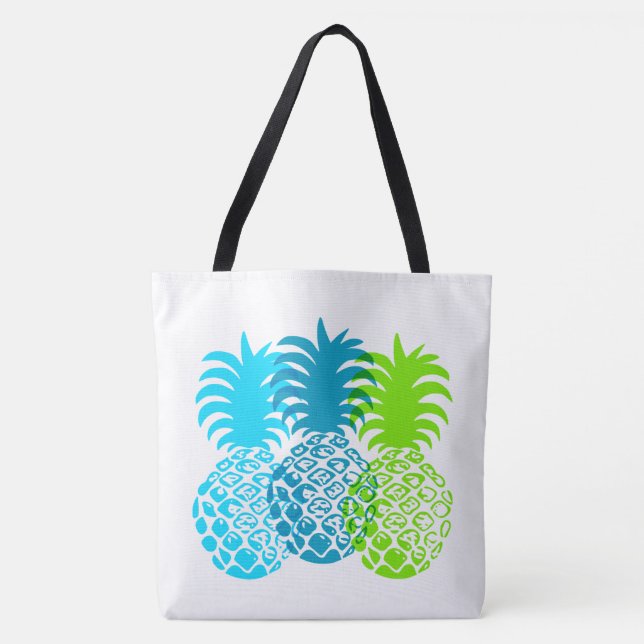 Momona Pineapple Tropical Trio Hawaiian Beach Bag (Front)