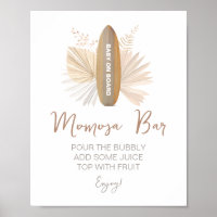 Momosa Bar Baby on Board Baby Shower Sign