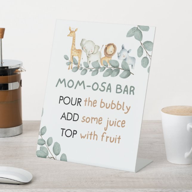 Momosa Bar Favours Sign Baby Shower Invite (In SItu)